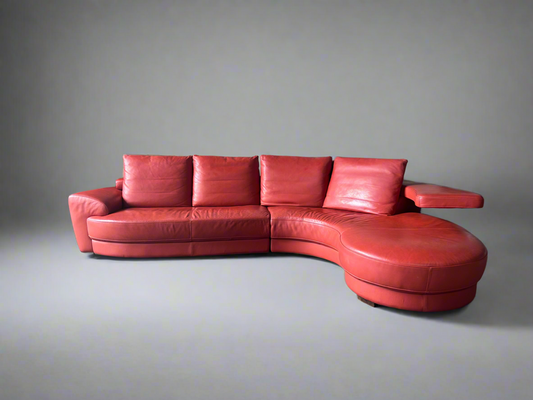 Inspiration Leather Curved Sectional sofa