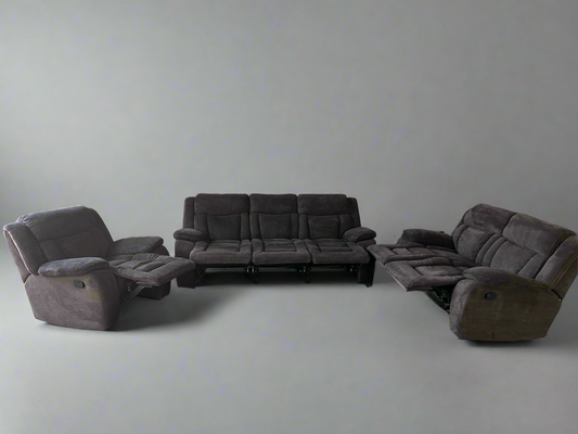 3 Piece Brown Recliner Set